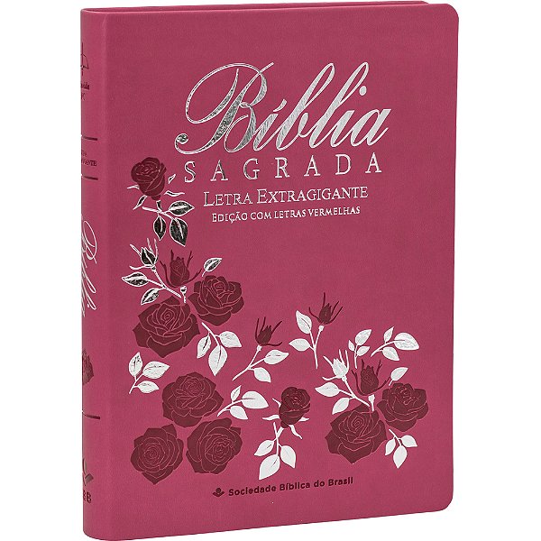 Bíblia Sagrada Letra Extragigante Com Índice Digital - Couro Sintético Pink Almeida Revista E Corrigida (Arc) Com Letra Vermelha
