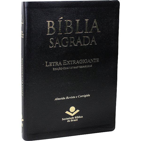 Bíblia Sagrada Letra Extragigante Com Índice Digital - Couro Bonded Preto Almeida Revista E Corrigida (Arc) Com Letras Vermelhas