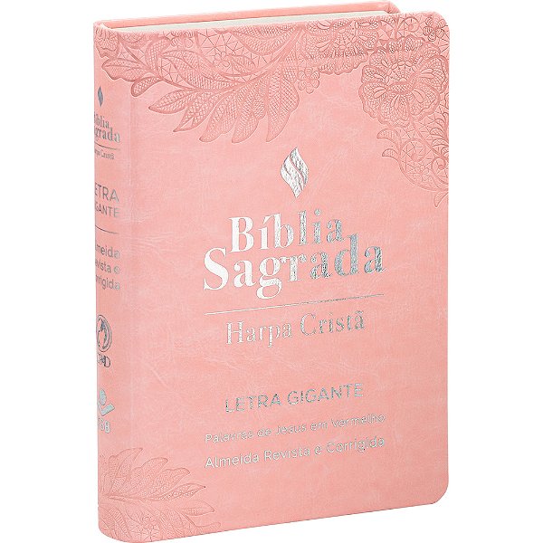 Bíblia Sagrada Letra Gigante Com Harpa Cristã - Capa Sintética Flexível, Rosa Almeida Revista E Corrigida (Arc)