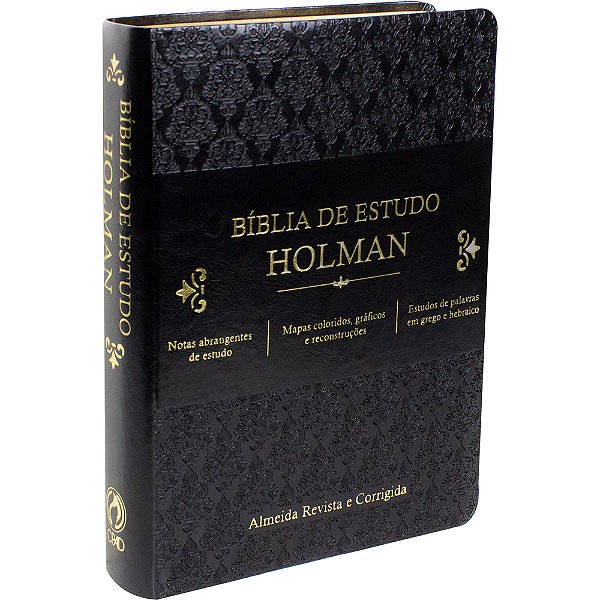 Bíblia De Estudo Holman - Couro Sintético Preto Almeida Revista E Corrigida (Arc)