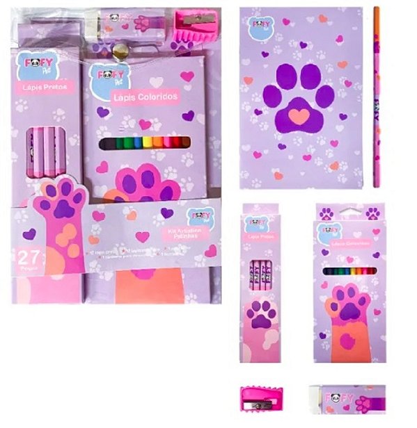 Kit Artistico Patinhas 27 Pcs Ff6051 - Fofy