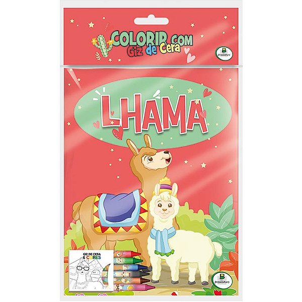 Colorir Com Giz De Cera: Lhama