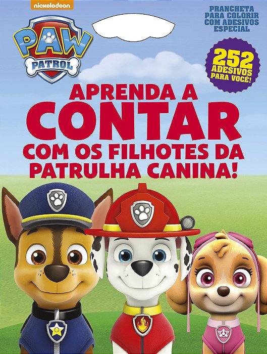 Patrulha Canina - Prancheta Para Colorir Com Adesivos - Especial Aprenda A Contar Com Os Filhotes Da Patrulha Canina!