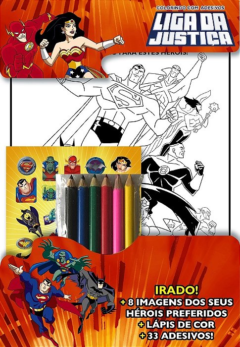 Liga Da Justiça - Colorindo Com Adesivos