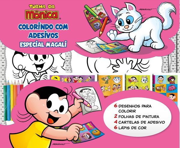 Turma Da Mônica Colorindo Com Adesivos Especial - Magali