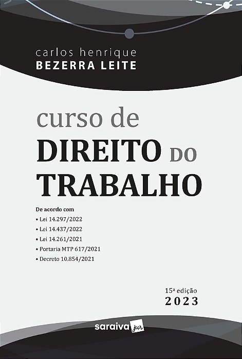 Curso De Direito Do Trabalho - 15ª Edição 2023