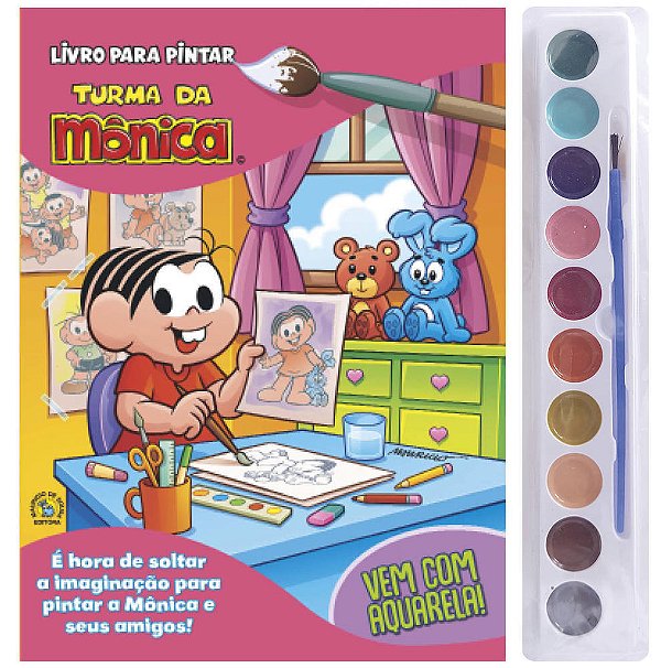 Turma Da Mônica Livro Para Pintar Com Aquarela Mônica
