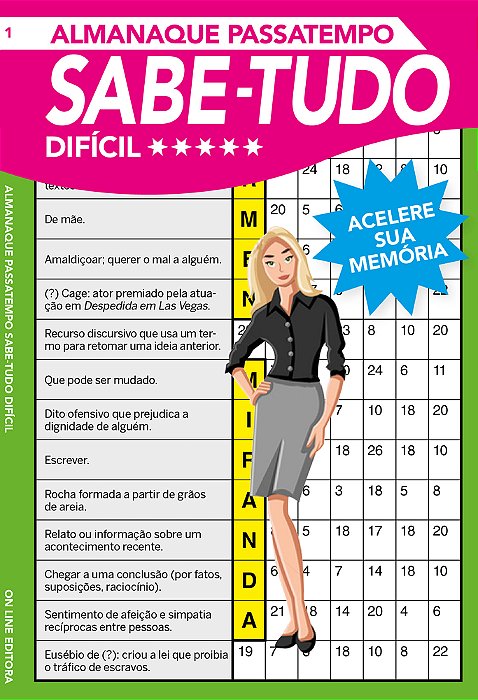 Almanaque Passatempo - Sabe Tudo - Nível Difícil