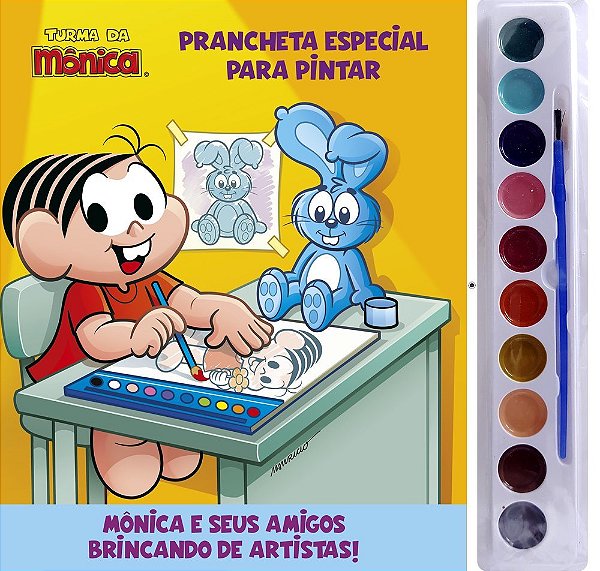 Turma Da Mônica - Prancheta Especial Para Pintar Com Aquarela - Mônica