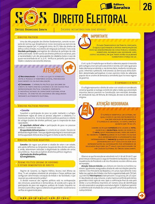 Sos Direito Eleitoral - 4ª Edição De 2014