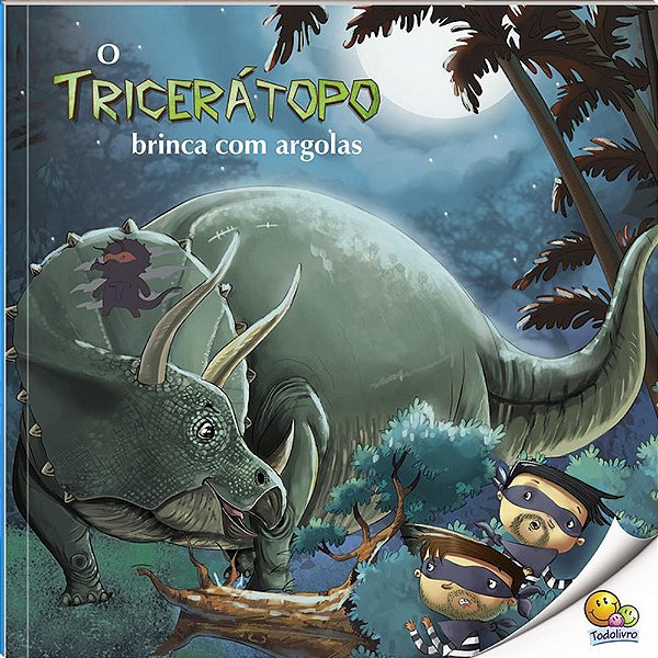 O Tricerátopo Brinca Com Argolas
