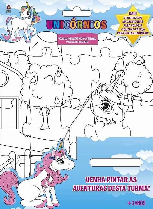 Floresta Encantada - Diversão Com Quebra-Cabeça - Unicórnios - Venha Pintar As Aventuras Desta Turma!