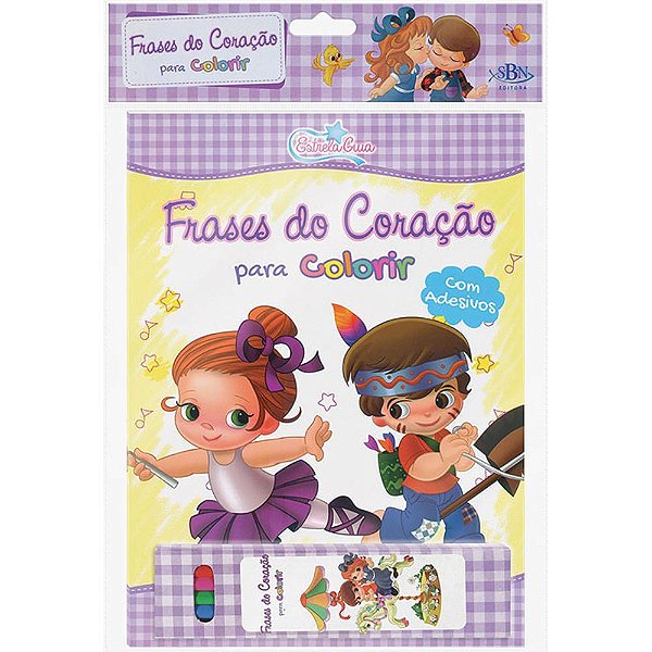 Frases Do Coração Para Colorir - Kit Livro + Lápis De Cor (Estrela Guia)