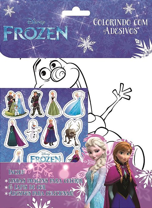 Disney Colorindo Com Adesivos Frozen