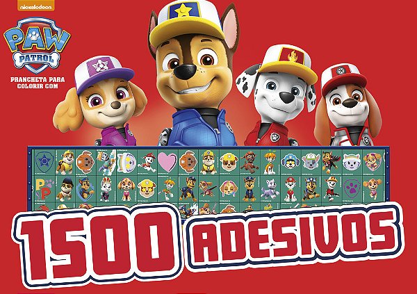 Patrulha Canina Prancheta Para Colorir Com 1.500 Adesivos
