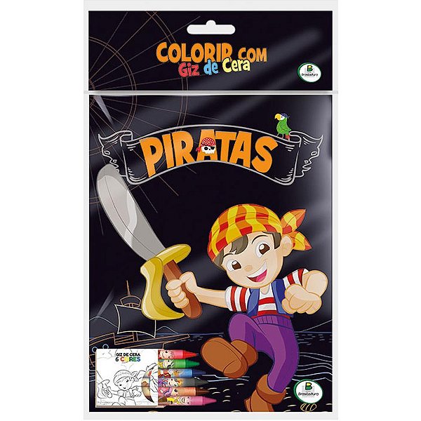 Colorir Com Giz De Cera: Piratas