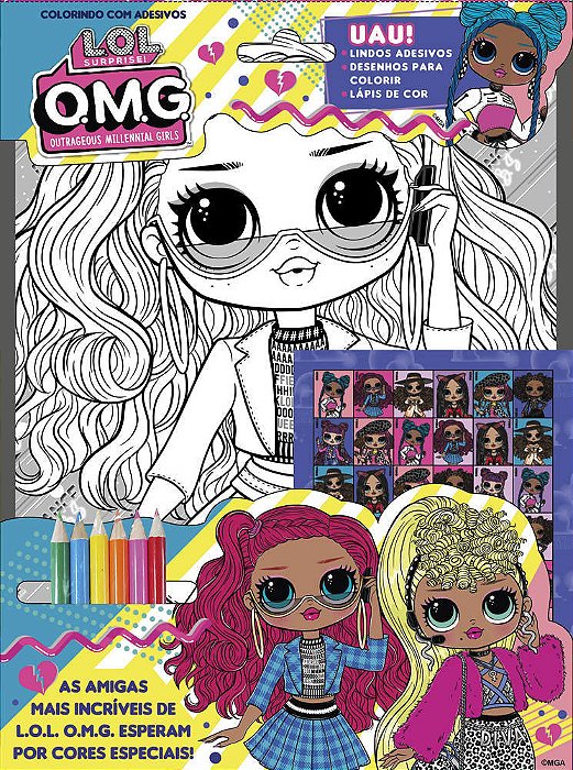 Lol Surprise - Omg Colorindo Com Adesivos As Amigas Mais Incríveis De Lol Omg Esperam Por Cores Especiais!
