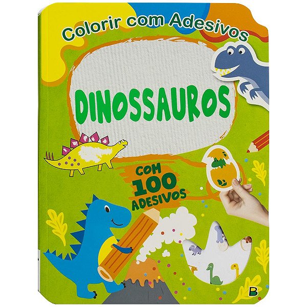 Colorir Com Adesivos: Dinossauros