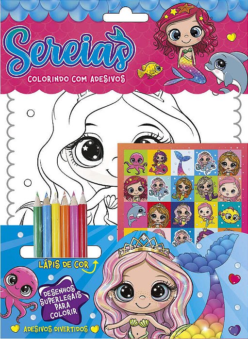 Sereia Colorindo Com Adesivos
