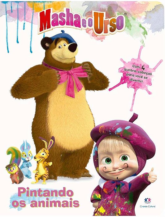 Masha E O Urso - Pintando Os Animais - Livro Com Quebra-Cabeça