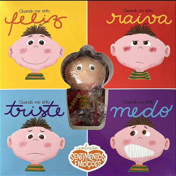 Sentimentos E Emoções - Kit Com 4 Livros E Boneco