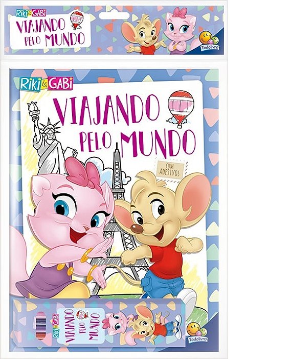 Viajando Pelo Mundo (Kitlivro+lápiscor) (Riki & Gabi)