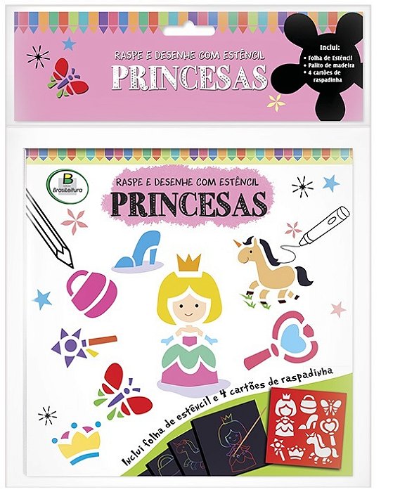 Raspe E Desenhe Com Estêncil: Princesas