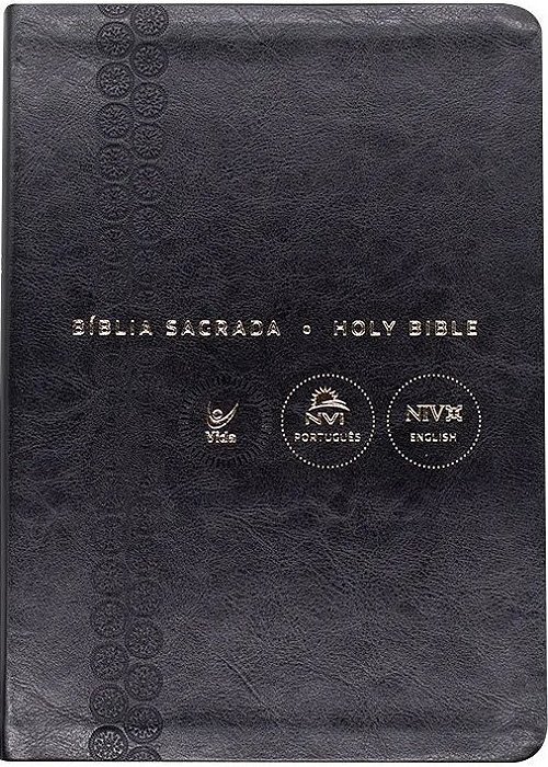 Bíblia Nvi - Português-Inglês - Capa Pu Preta
