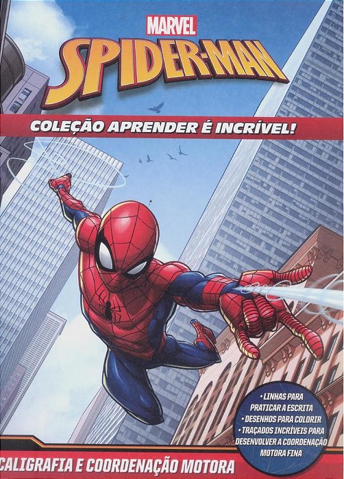 Aprender É Incrível Marvel - Homem Aranha Caligrafia E Coordenação Motora