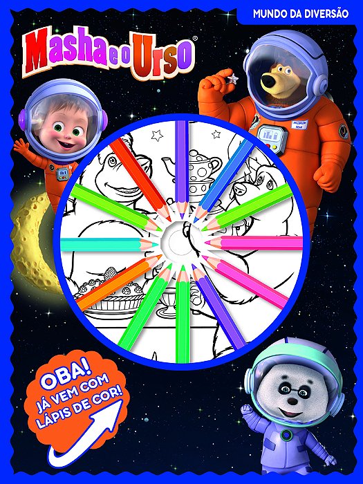 Masha E O Urso Mundo Da Diversão 12 Lápis De Cor