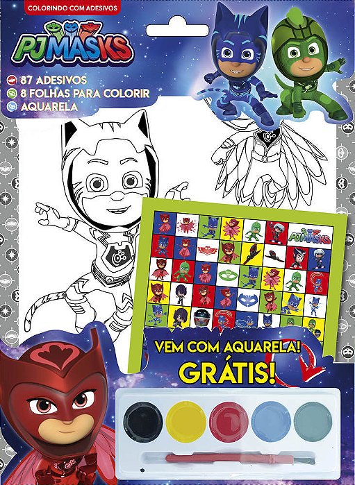 Pj Mask - Colorindo Com Adesivos