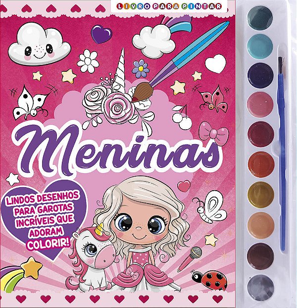 Meninas Livro Para Pintar Com Aquarela