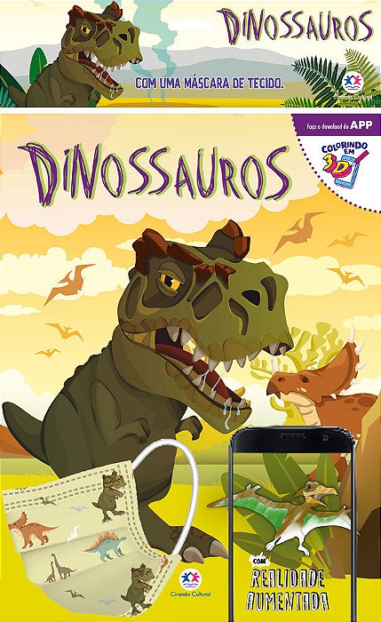 Dinossauros - Kit Com Máscara