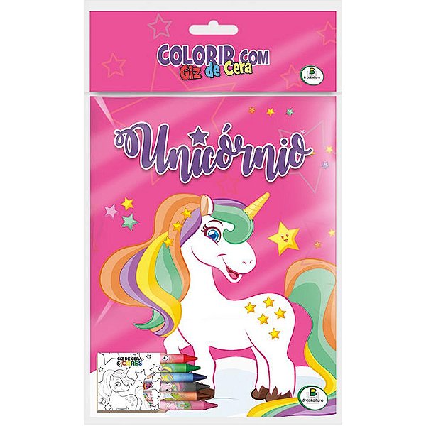 Colorir Com Giz De Cera: Unicórnio