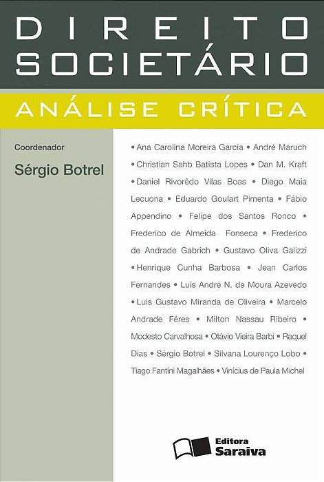 Direito Societário - 1ª Edição De 2012 Análise Crítica