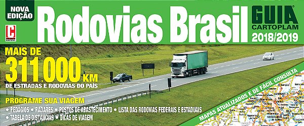Guia Cartoplam - Rodovias Brasil 2018/2019 - Capa Em Pvc