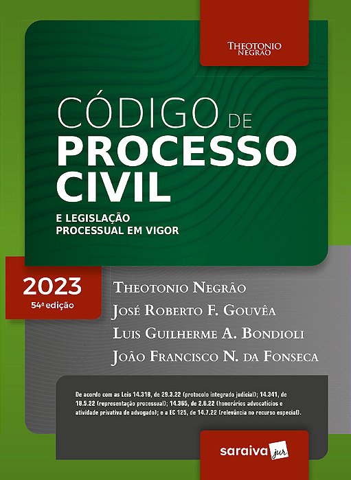 Código De Processo Civil E Legislação Processual Em Vigor - 54ª Edição 2023