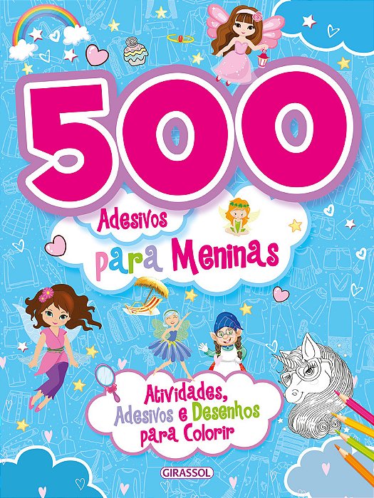 500 Adesivos Para Meninas - Azul