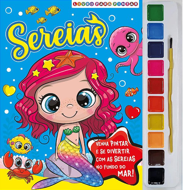 Sereia Livro Para Pintar Com Aquarela