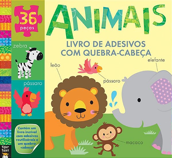 Animais: Livro De Adesivos Com Quebra-Cabeça