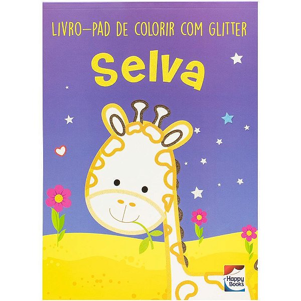 Livro-Pad De Colorir Com Glitter: Selva