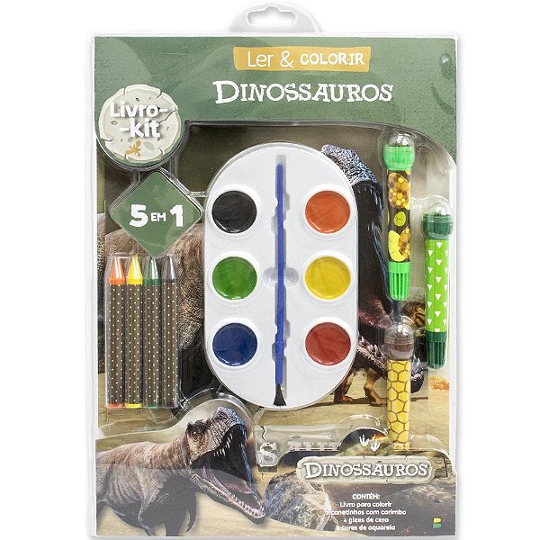 Livro-Kit Ler & Colorir: Dinossauros