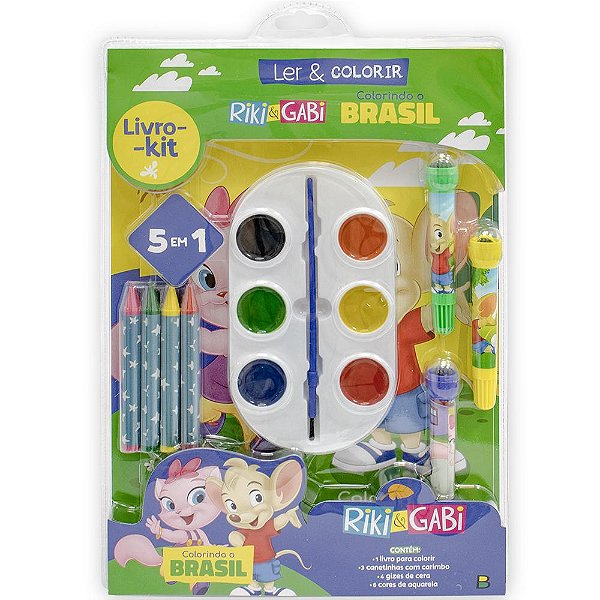 Livro-Kit Ler & Colorir: Riki & Gabi - Volta Ao Mundo