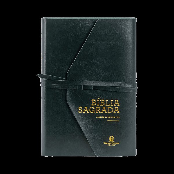 Bíblia Acf: Letra Grande Com Fechamento Em Tira, Courosoft Verde Artesanal, Leitura Perfeita: Almeida Corrigida Fiel