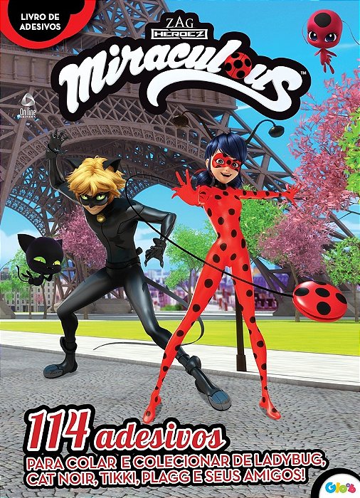 Ladybug. -Livro De Adesivos 114 Adesivos Para Colar E Colecionar De Ladybug, Cat Noir, Tikki, Plagg E Seus Amigos!