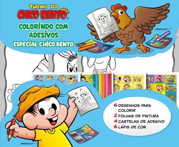 Turma Da Mônica Colorindo Com Adesivos Especial - Chico Bento