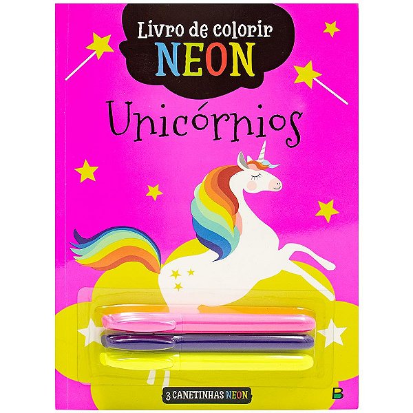 Livro De Colorir Neon: Unicórnio