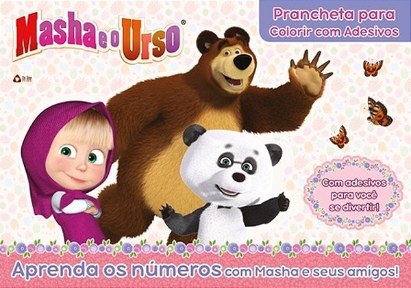 Masha E O Urso - Prancheta Colorir Com Adesivos