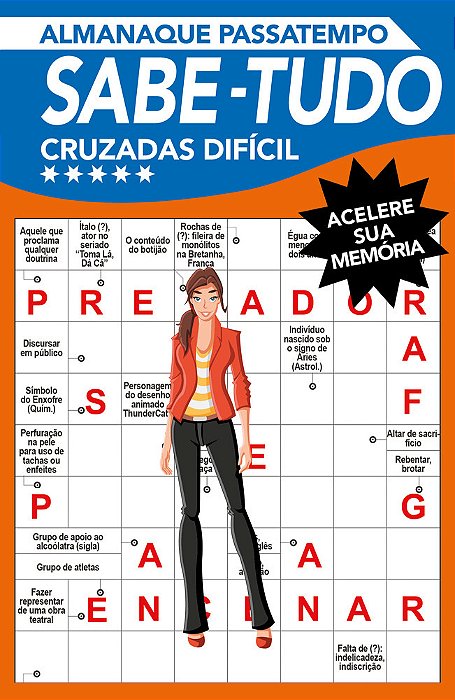 Almanaque Passatempo - Sabe Tudo - Cruzadas - Nível Difícil
