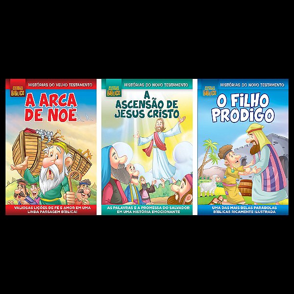 Combo Quadrinhos Bíblicos 01 - Kit Com 3 Quadrinhos